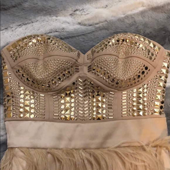 Nude Mini Bebe Dress - Picture 2 of 4